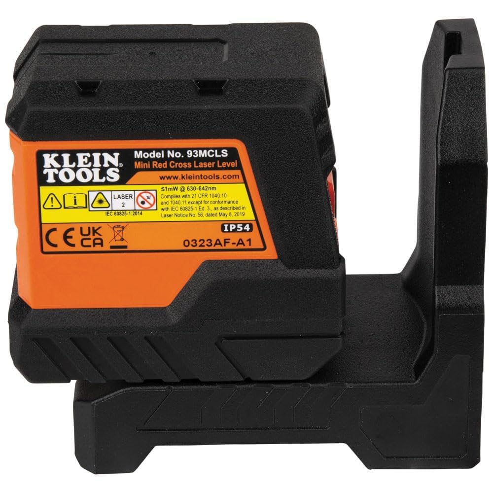 Klein Tools 93MCLS Self-Leveling Laser Level, Mini Cross-Line Level, Leveling Alignment Tool, Bright Red Horizontal and Vertical Lines