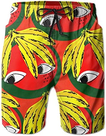 Cartoon Banana Watermelon Men's.Men's Quick-drying Summer Swimming Trunks Cargo Shorts Beach Shorts Board Shorts