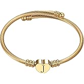 LSxAB Gold A-Z Letter Bangle Initial Bracelet Women for Women Family Christmas Name Love Gifts for Sister Mom Aunt Daughter Auntie Cousin Grandma Day Alphabet Birthday Anniversary