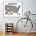Scratch Off USA Map - United States Travel Road Trip Tracker Frameable Premium 28x22 Poster - Custom Illustrated States-Silver-See Many Places