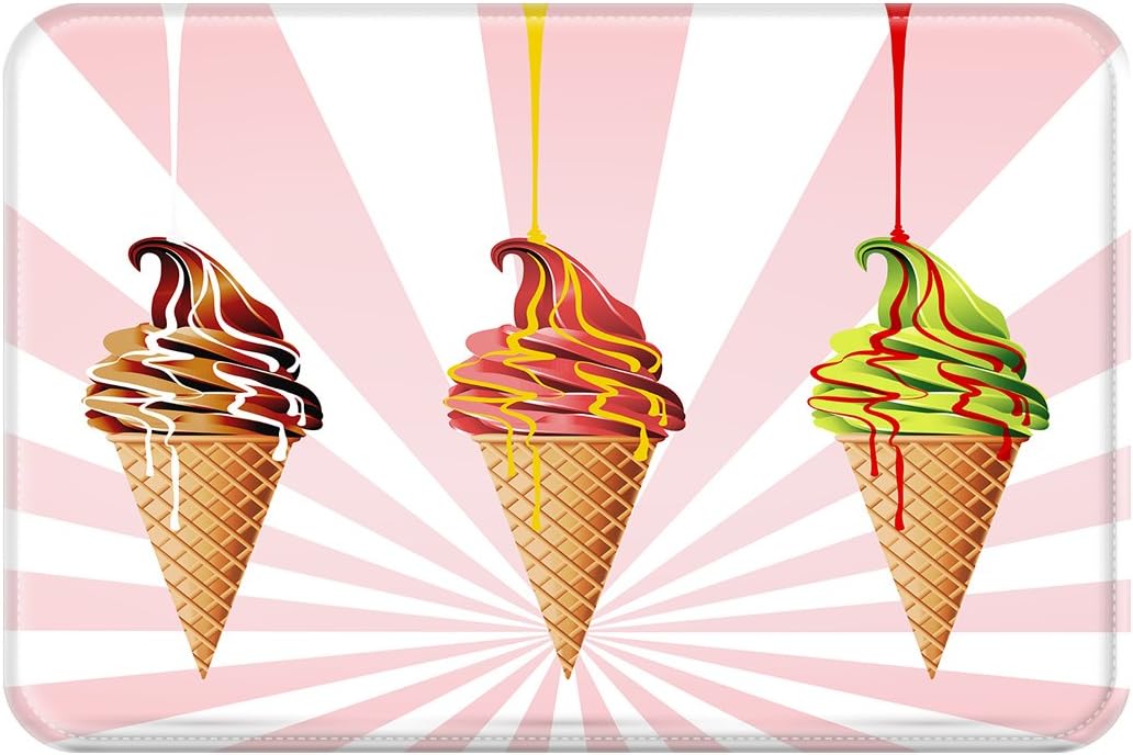 YISUMEI Mat Doormat Doormat Ice Cream Cooling Design, Polyester, White, 50x80 CM