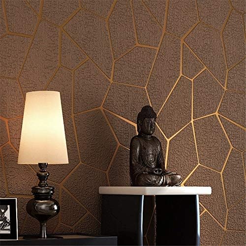 3D Abstract Three-Dimensional Checkered Wallpaper Gold and Silver Gold Foil Wallpaper Living Room Background Ceiling Ktv Front Wallpaper,(21in X 197in).