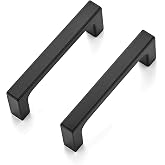 Ravinte Matte Black Kitchen Cabinet Handles 3 Inch Pulls 10 Pack | Solid Zinc Alloy , Smooth Design, Screws Included, Square Pulls for Kitchen Drawers &amp; Cupboards