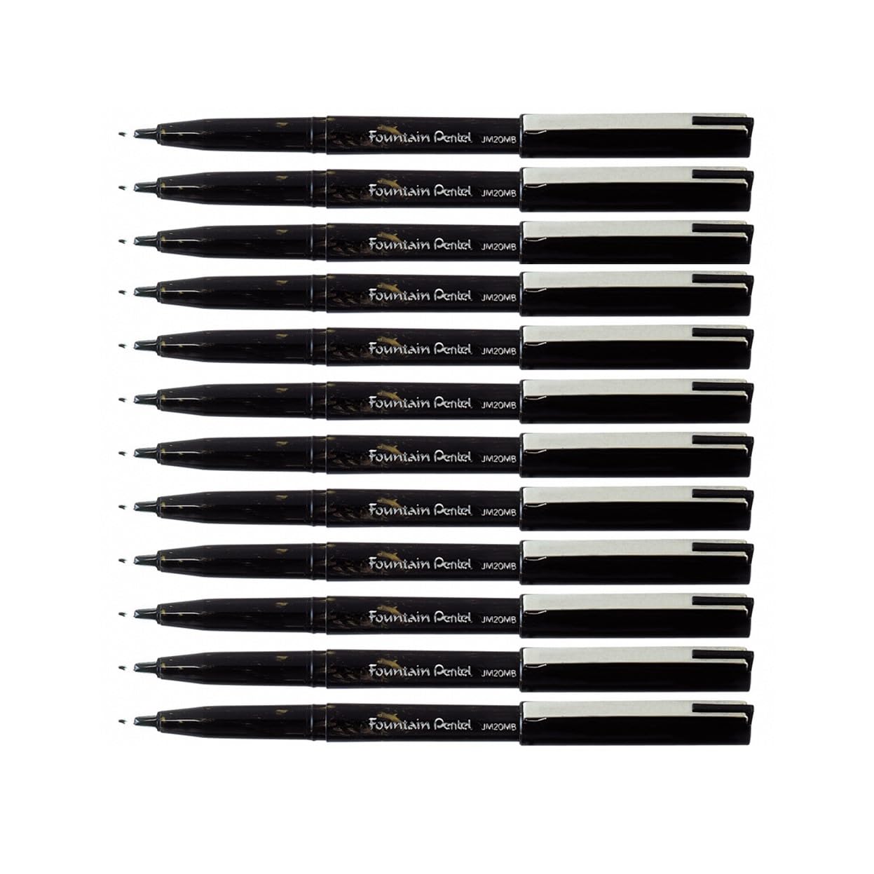 Pentel JM20MB-A Fountain - Black (pack of 12), 1