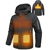 BANTREK Men's Heated Jacket Winter Waterproof Ski Jacket Insulated Windproof Outdoor Heated Coat Mountain Windbreaker