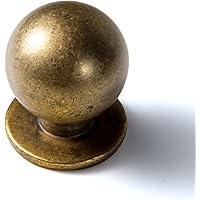 GooKi Antique Brass Kitchen Knobs,Retro Drawer Pulls,1 Inch