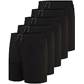 Real Essentials 5 Pack: Men's 5" Inseam Dry-Fit Running Workout Shorts - Pockets & Drawstring (Available in Big & Tall)