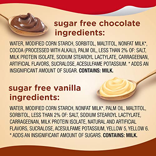 SNACK PACK SUGAR FREE CHOCOLATE AND VANILLA FLAVORED PUDDING FAMILY PACK, 12 COUNT PUDDING CUPS