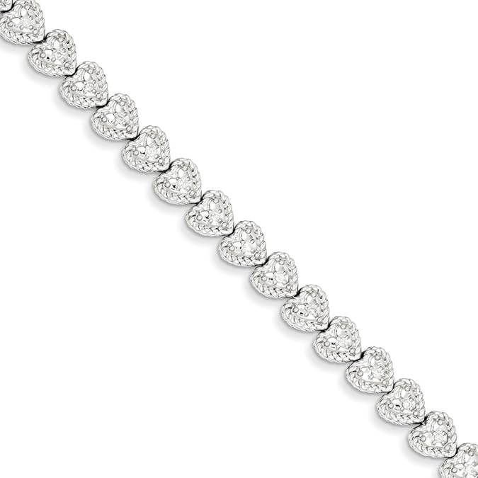 Sterling Silver Diamond Heart Bracelet Amazon.co.uk Jewellery