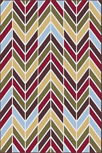 Contemporary Arrows 1060 Multi Colored Area Rug