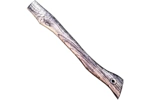 Axe Handle, Wood 17in Length Hatchet Handle with Wedge Retro Textured Hatchet Handle Replacement Smooth Shock Resistant Axe H