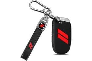 REMOCH for Dodge Key Fob Cover with Keychain for Dodge Charger Challenger Dart Durango Journey Replacement Remote Control 3 4 5 Buttons Key Fob Shell (Red, 1 PC)