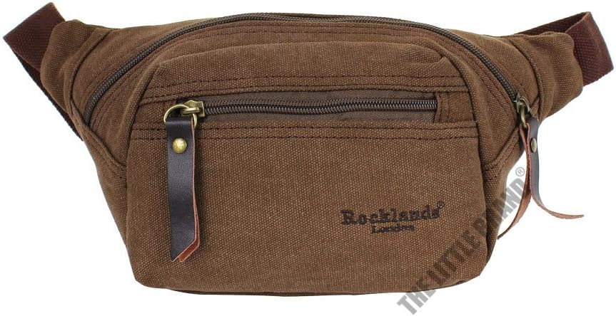 Rocklands LondonCanvas Brown Waist Pouch Bumbag Money Belt Bag RL42001