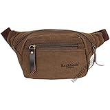 Rocklands LondonCanvas Brown Waist Pouch Bumbag Money Belt Bag RL42001