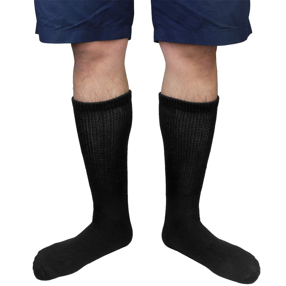 Physicians Approved Diabetic Socks For Men Women Non-Binding Loose Top Wide Crew Length