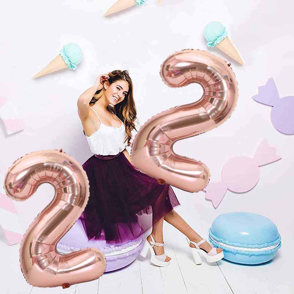 Ceqiny 40 Inch 22nd Number Mylar Balloon, Giant Foil Alphabet for Birthday Party Wedding, Bridal Shower - Image 4