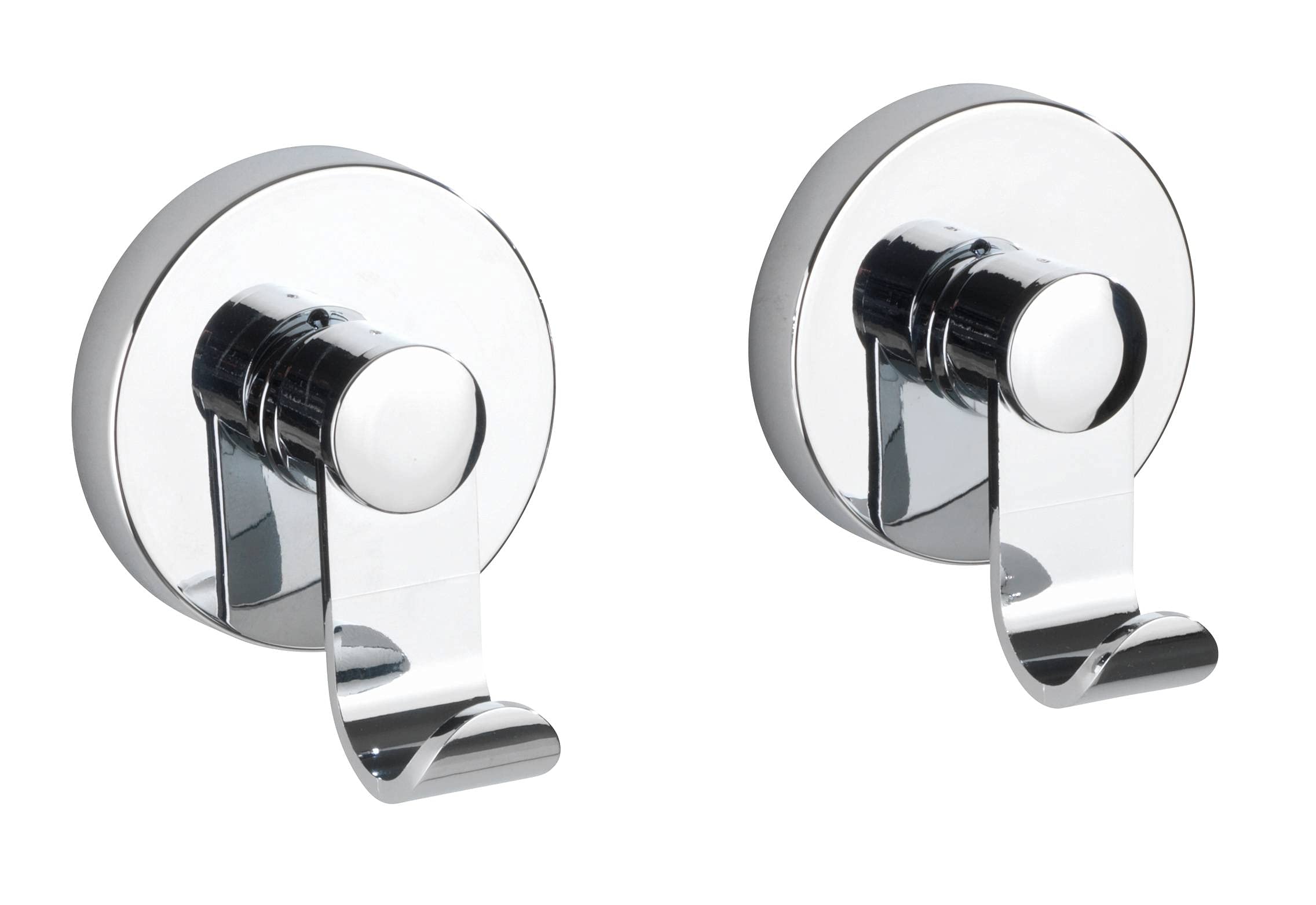 WENKO Vacuum-Loc® Irun Hook Set, Set of 2 Wall Hooks, Towel Hooks for Kitchen, Bathroom & the Entire Household, Attachment No Drilling, Hanging for Bathroom Towels, Scarves & Towels, Each 6 x 7 x 5