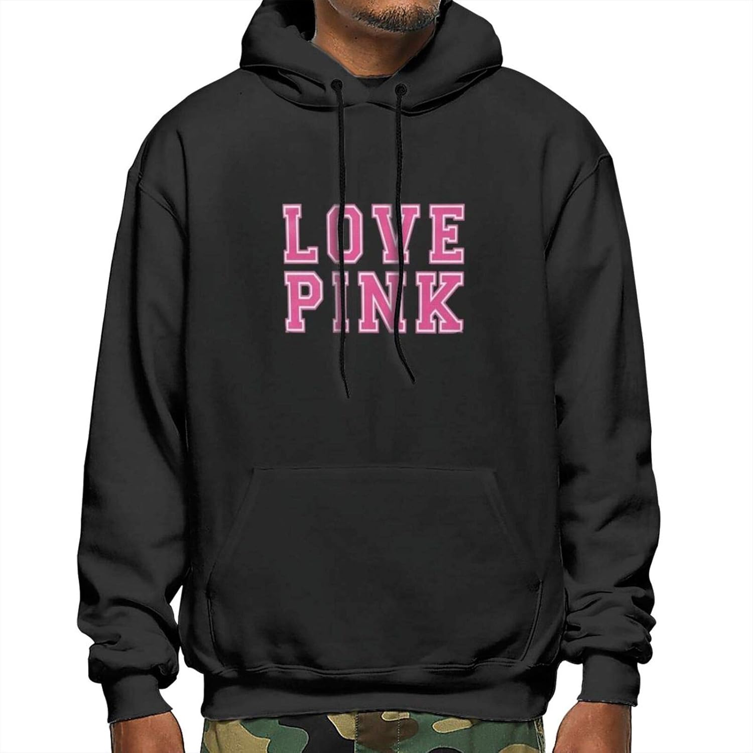 Love Pink Men's Long Sleeve Hoodie Sweatshirt Clothing