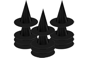Hifunwu 12 Pieces Halloween Witch Hats Halloween Costume Witch Hat Witch Costume Accessory for Halloween Party Decorations