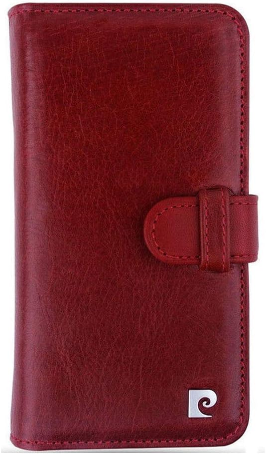 iPhone XR Wallet Case, Pierre Cardin Detachable Genuine Leather Wallet & Case Combo, Compatible Apple iPhone XR - Red