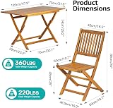 Panana 5 Piece Acacia Wood Outdoor Dining Set Folding Table Chairs view 6