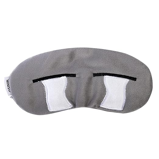 MINISO Lovely Soft Eye Masks with for Travelling Sleep,Crying Face(Grey) Amazon.in Home & Kitchen