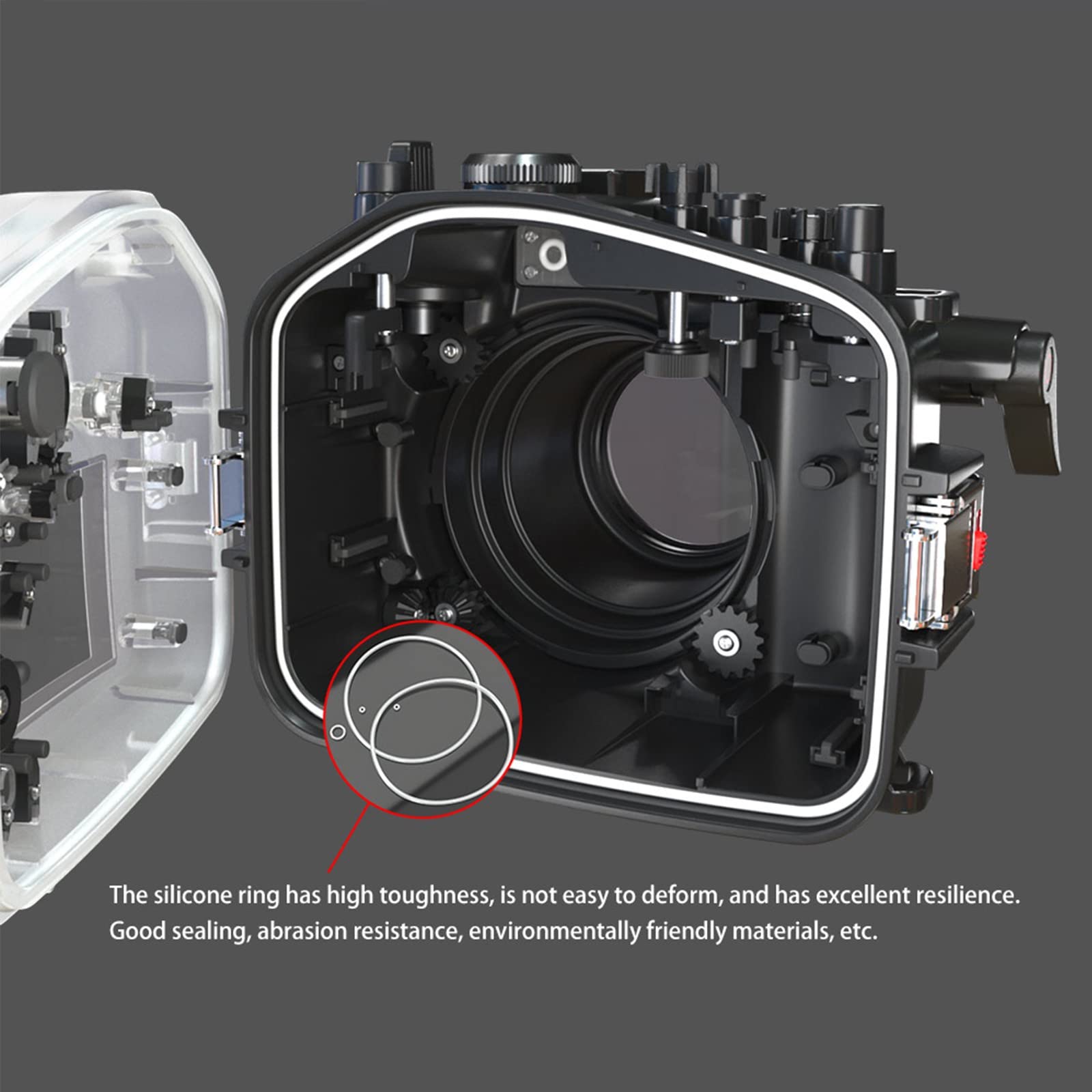 Seafrogs Underwater Housing for Canon EOS R6 Waterproof Case with 100mm Flat Port Compatible with 16-35mm, 24-105mm,100mm and 15-35mm Lens