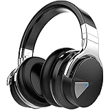 COWIN E7 Wireless Bluetooth Headphones with Mic Hi-Fi Deep Bass Wireless Headphones Over Ear, Comfortable Protein Earpads, 30 Hours Playtime for Travel Work TV Computer Phone - Black