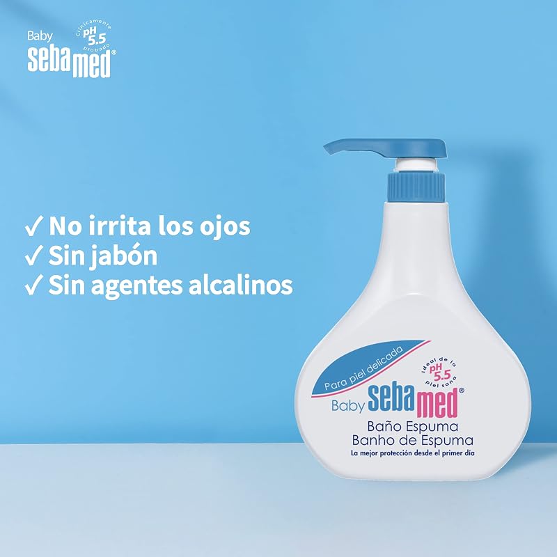 Sebamed baby bath foam 500ml - espuma de banho suave sem sabão para a pele sensível e delicada do bebê, adequada para uso diário