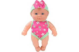 Water Baby Doll Waterproof Swimmer Doll Floating Bath Baby with Movable Joints Removable Swimsuits Swimming for Kids Bathtub 