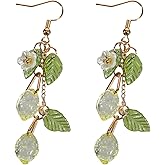 Lemon Earrings for Women Long Dangle Fruit Earrings Lemon Accessories Lightweight Trendy Drop Dangle Earring Dainty Fruit Earring Studs for Women(Clear Yellow)
