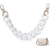 16 Inch Acrylic Purse Chain Handbag Strap, White Short Bag Chain Strap for Purse Acrylic Bag Shoulder Chains White AcrylicChain Straps Replacement, Adjustable Purses Chains Handles for DIY Crafts