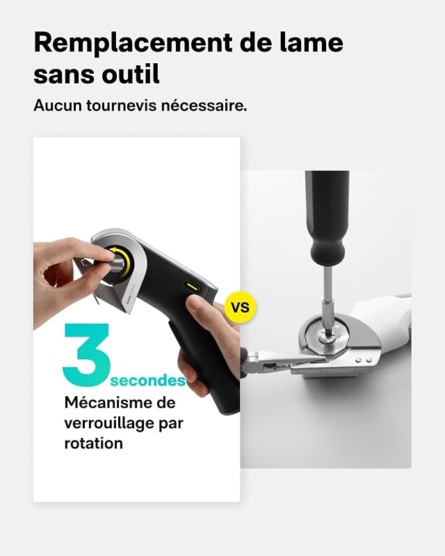 Ciseaux électriques sans fil EdgeFlow, lame titane, écran LED