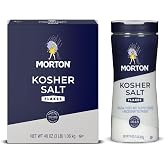 Morton Salt Kosher Salt Flakes 2-Piece Bundle Set, 3 lb Box &amp; 16 oz Shaker | Kosher Salt Box and Salt Shaker with flaky crystals for brining, rimming glasses, grilling and marinades