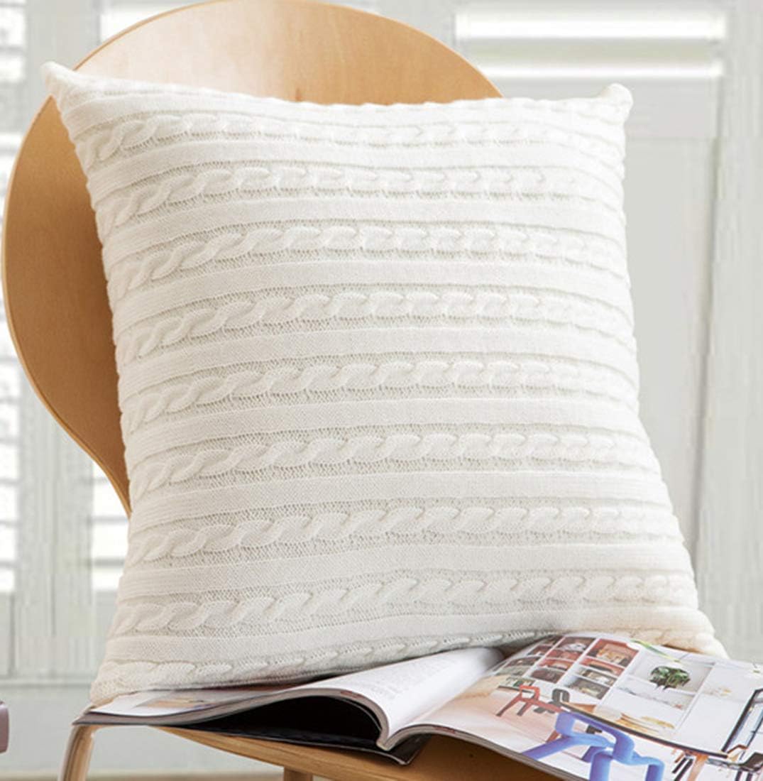 Amazon Com Anduuni Decorative Cotton Knitted Pillow Case Cushion