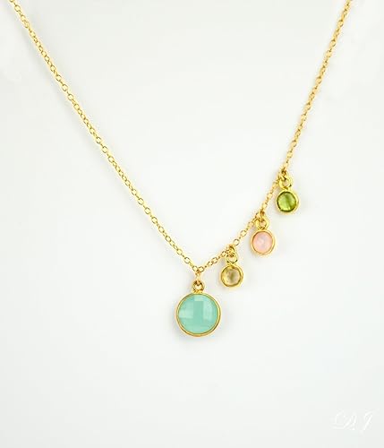 mothers necklace with children's birthstones