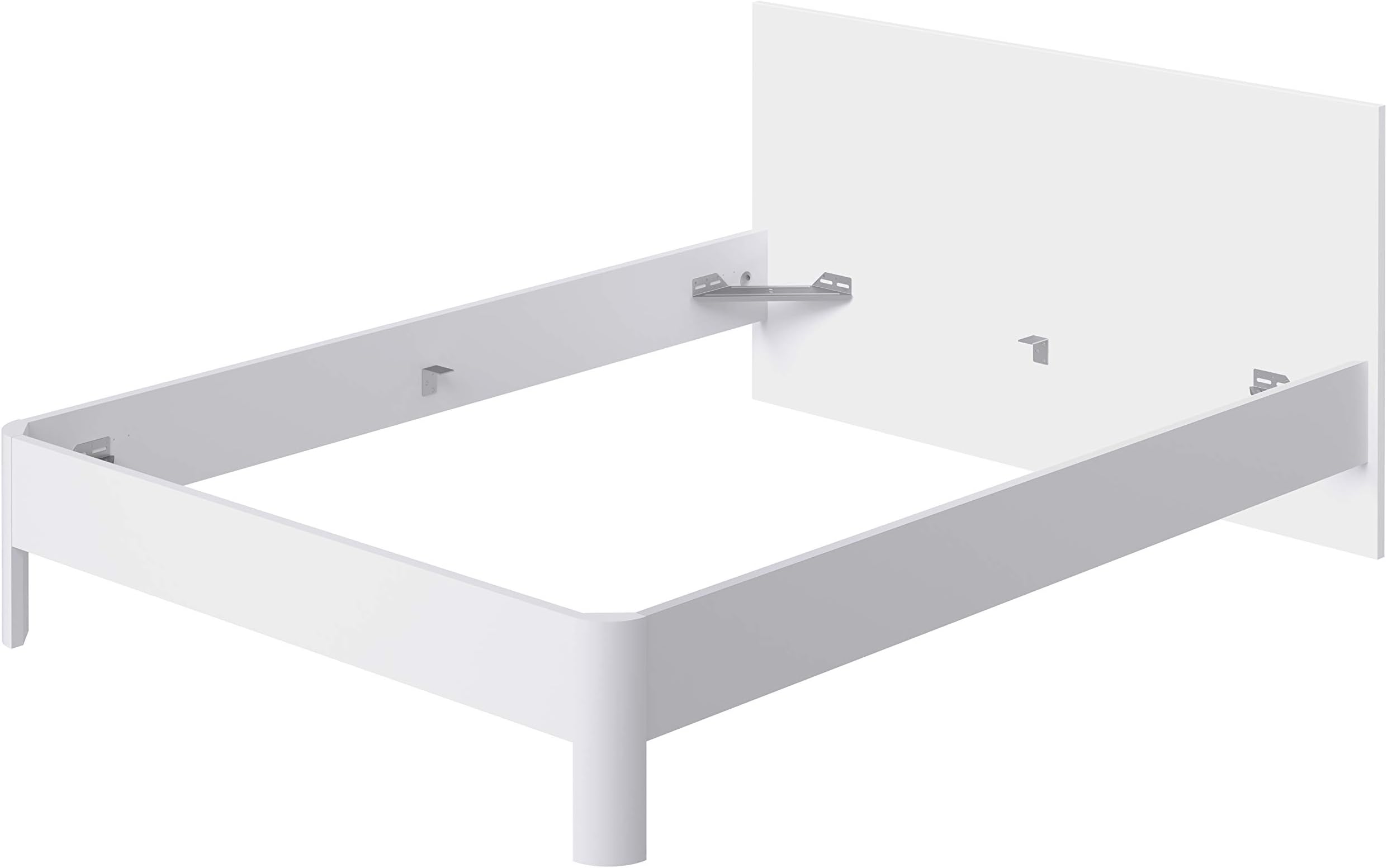 Amazon Brand - Movian Indre Double Bed Frame with Headboard, 194.5 x 144.5 x 80cm, White