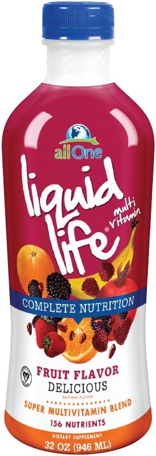 allOne Liquid Life | Once Daily Liquid Multivitamin, Mineral & Amino Acid Supplement | Vitamins A, C, B12 & more | Vegan, Sugar & Gluten Free | 32 oz: Health & Personal Care