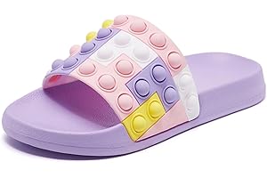 Eashi Slides For Kids,Boys Girls Sandals, Toddler Arch Support Slippers For House Shower Beach Non-Slip