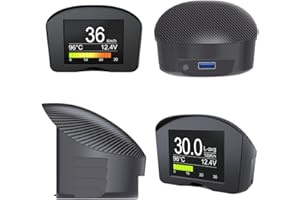 FXTUL Head-Up Display, Speedometer Car Alarm Car OBD HUD Multi-Function Digital Meter Driving Computer Display with LED Head Unit, Scan and Clear DTCs