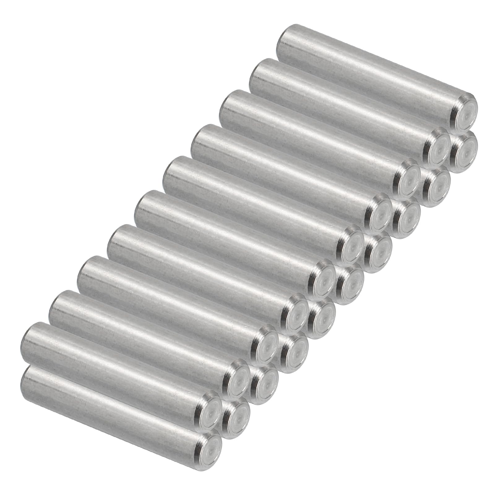 PATIKIL 304 Stainless Steel Dowel Pins 6 x 30 mm, 24 Pack Metal Dowel Pins Shelf Pegs Support Shelves Bunk Bed Fasten Elements Hardware for Furniture Fixing Component Position