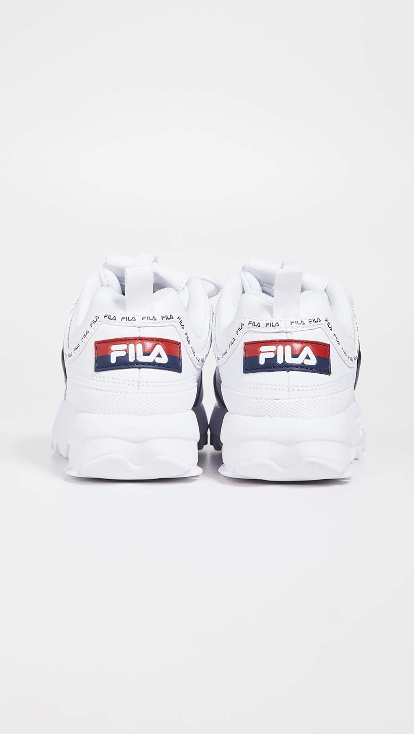 fila disruptor 2 premium repeat white navy red