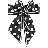 CABODYALS 2Pcs Black and White Polka Dot Neck Scarf Womens Fashion Satin Silk Neckerchief Purse Bag Scarfs Silky Long Thin Headscarf Band Hair Head Scarves for Women Gifts Handbags Costume Accessories