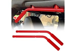 GRONSVT Wild Boar Rear Grab Handles Kit for 2007-2018 Jeep Wrangler Jk JKU Heavy-Duty Safety Aluminum Roll Bar Grab Handles Off-Road Interior Accessory(Red,Pair)