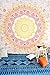 Sunflower Tapestry or Yellow Mandala Bedding with Pillow Covers, Indian Bohemian Wall Hanging, Picnic Blanket or Hippie Beach Throw Ombre Bedspread for Bedroom, Queen Size Yellow Tapestry Boho Spread