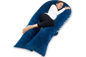 Meiz Pregnancy Pillow, Pregnancy Body Pillow, Pregnancy Pillows for Sleeping, 65" Maternity Body Pillow for Pregnant Women with Velvet Cover, Blue