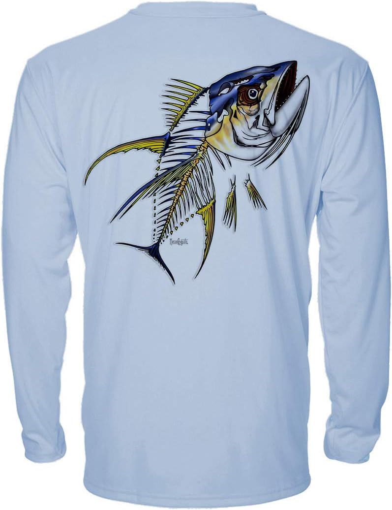 Denali Performance Men's UPF 50+ ProtectUV Long Sleeve T-Shirt - Yellowfin Tuna Design by Marcos Augusto,