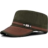 YeeHeen Cadet Army Cap for Men Women Twill Military Corps Hat Flat Top Cap