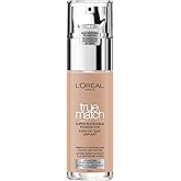 L’Oréal Paris Super-Blendable Foundation, Skincare Infused with Hyaluronic Acid & 80% Moisturizing Cream, Hydrates Skin in 72