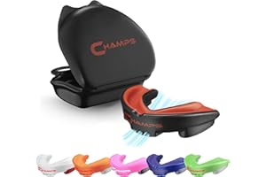 CHAMPS MMA Breathable Mouthguard for Boxing, Jiu Jitsu, MMA, Muay Thai, Sports, and Wrestling. Easy Fit Boxing Mouthguard Super Tough MMA Mouthguard. Combat Sports Mouthpiece